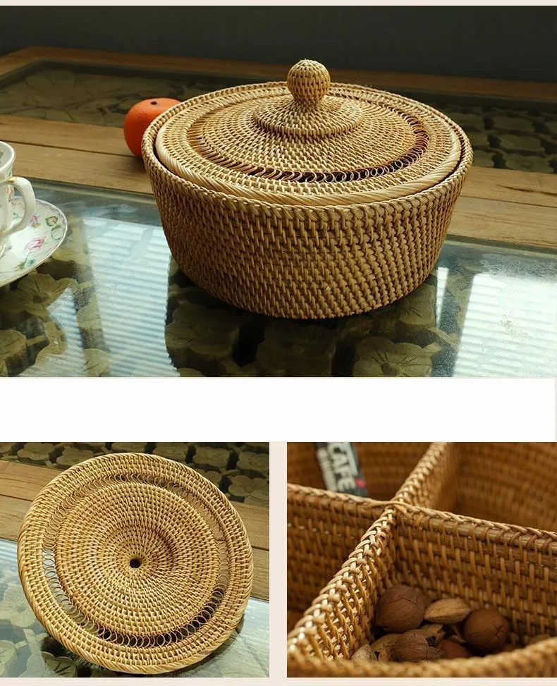 Indonesia Woven Storage Basket, Small Food and Snacks Basket, Kitchen Storage Basket, Storage Basket for Dining Room