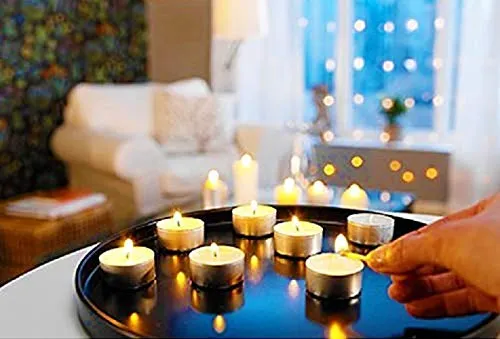 KAAS Tea Light Candles 4.5 Hours Long Burning Non Toxic Wax Decorative Candles - Set of 100 Pieces