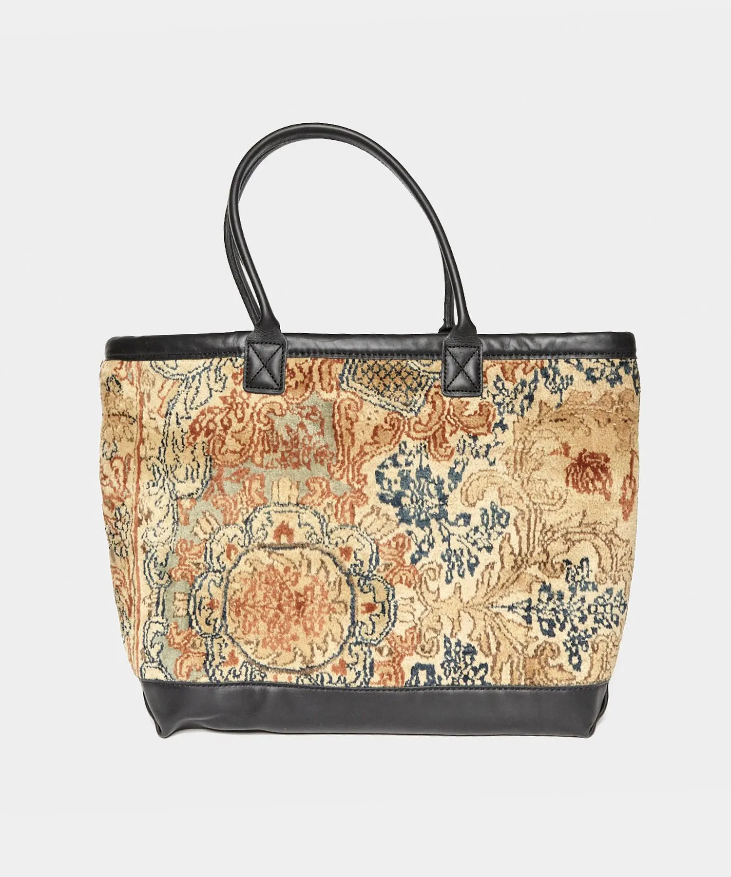 King Kennedy Golden Rug Bag in Black Leather