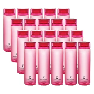 Kuber Industries BPA Free Plastic Water Bottles | Breakproof, Leakproof, Food Grade PET Bottles | Water Bottle for Kids & Adults | Plastic Bottle Set of 4 |Pink (Pack Of 5)