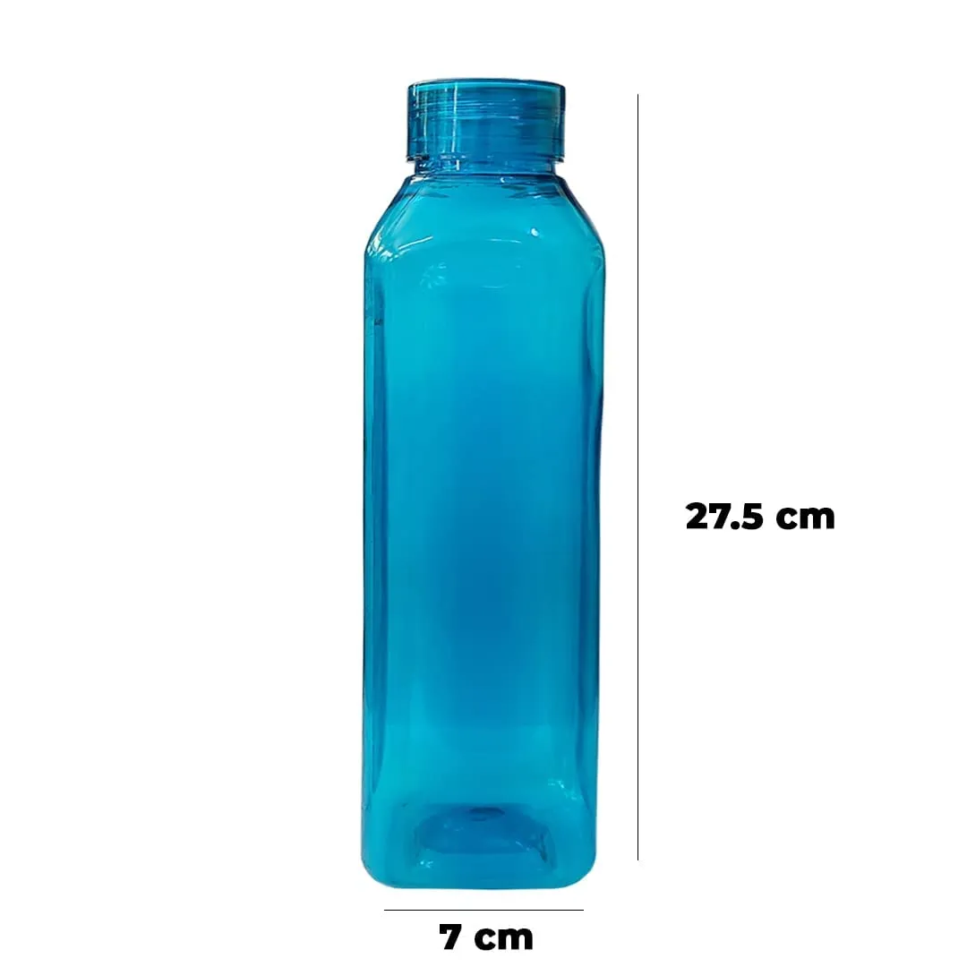 Kuber Industries BPA Free Plastic Water Bottles | Breakproof, Leakproof, Food Grade PET Bottles | Water Bottle for Kids & Adults | Plastic Bottle Set of 6 |Green (Pack of 4)