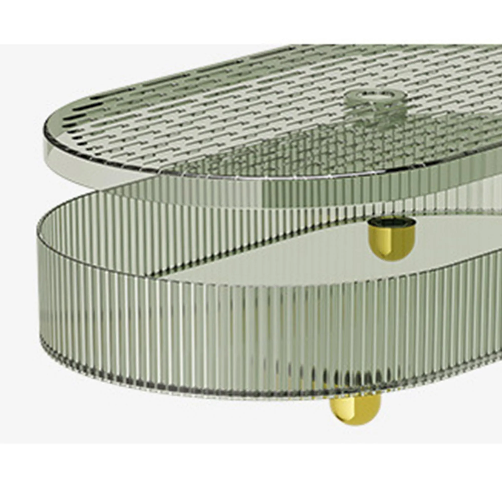Kuber Industries Pack of 2 Multipurpose Double layer Decorative Drain Tray | Makeup Perfume Organiser, Bathroom Vanity, Dresser Tray, Kitchen Countertop Organiser Tray | Anti Slip | Transparent