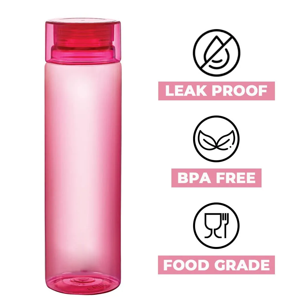 Kuber Industries Plastic Water Bottles -1 Litre Water Bottle | Break Proof, Multipurpose, BPA Free, Ideal for Fridge/Refrigerator | Red, Set of 4