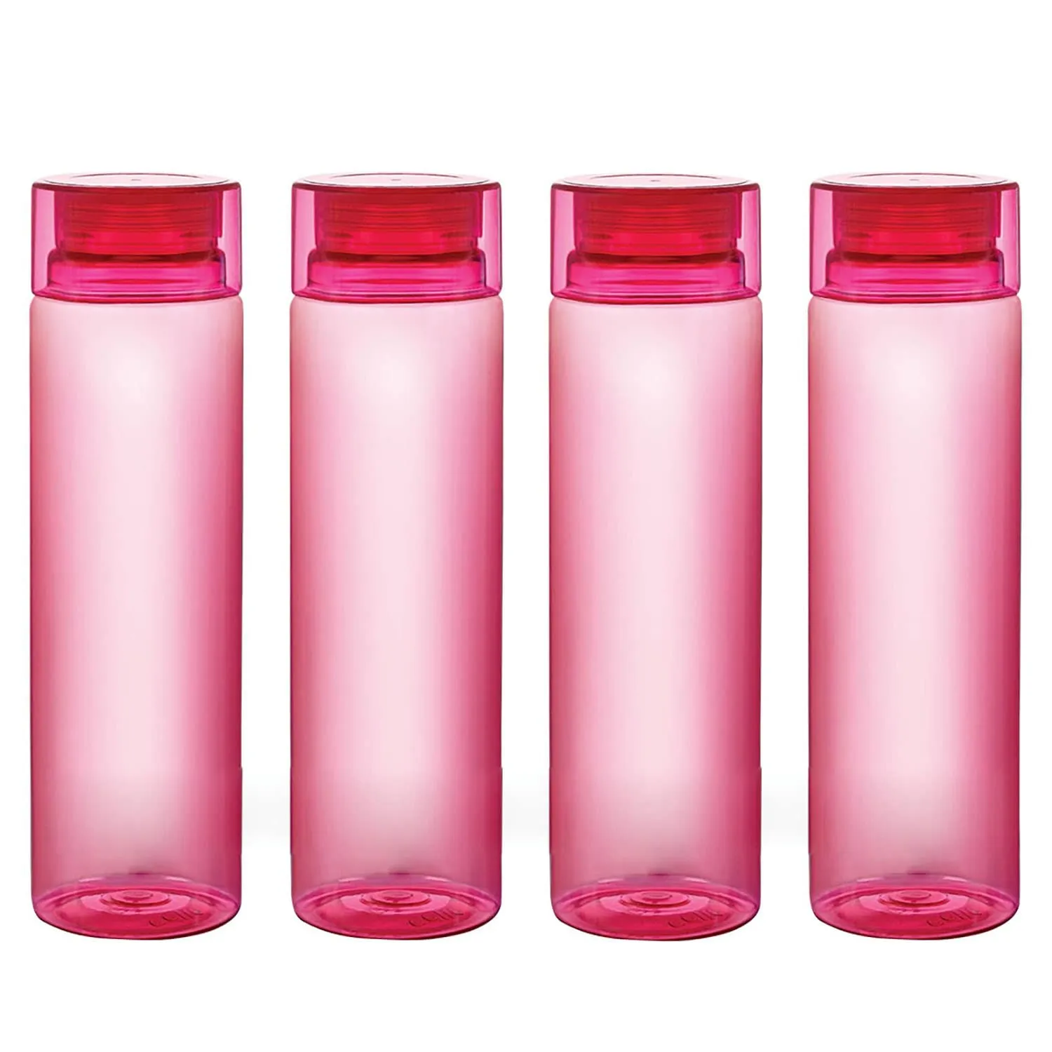 Kuber Industries Plastic Water Bottles -1 Litre Water Bottle | Break Proof, Multipurpose, BPA Free, Ideal for Fridge/Refrigerator | Red, Set of 4
