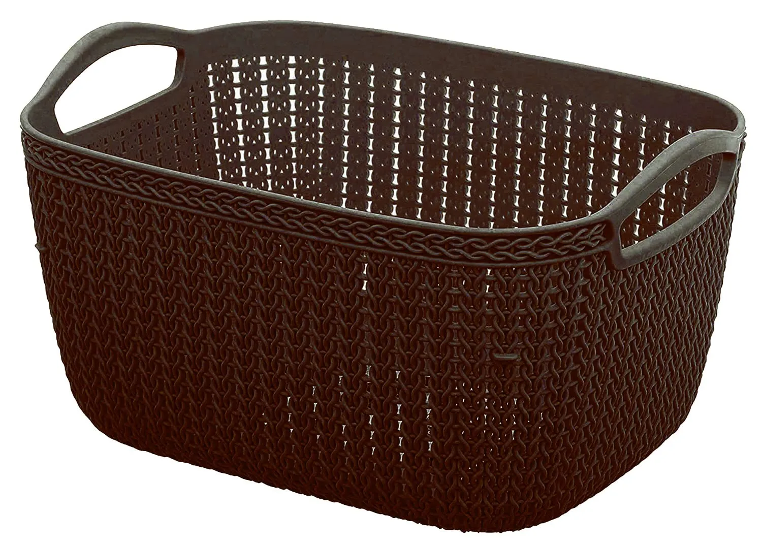Kuber Industries Q-5 Unbreakable Plastic 2 Pieces Multipurpose Medium Size Flexible Storage Baskets/Fruit Vegetable Bathroom Stationary Home Basket with Handles (Light Green)