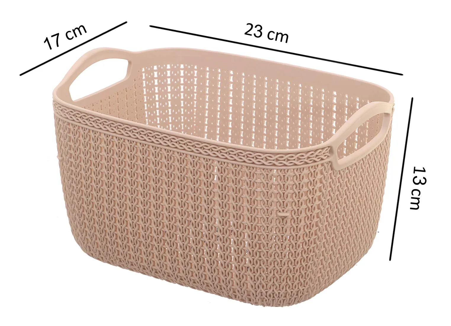 Kuber Industries Unbreakable Plastic 4 Pieces Multipurpose Medium Size Flexible Storage Baskets/Fruit Vegetable Bathroom Stationary Home Basket with Handles (Peach) -CTKTC39040