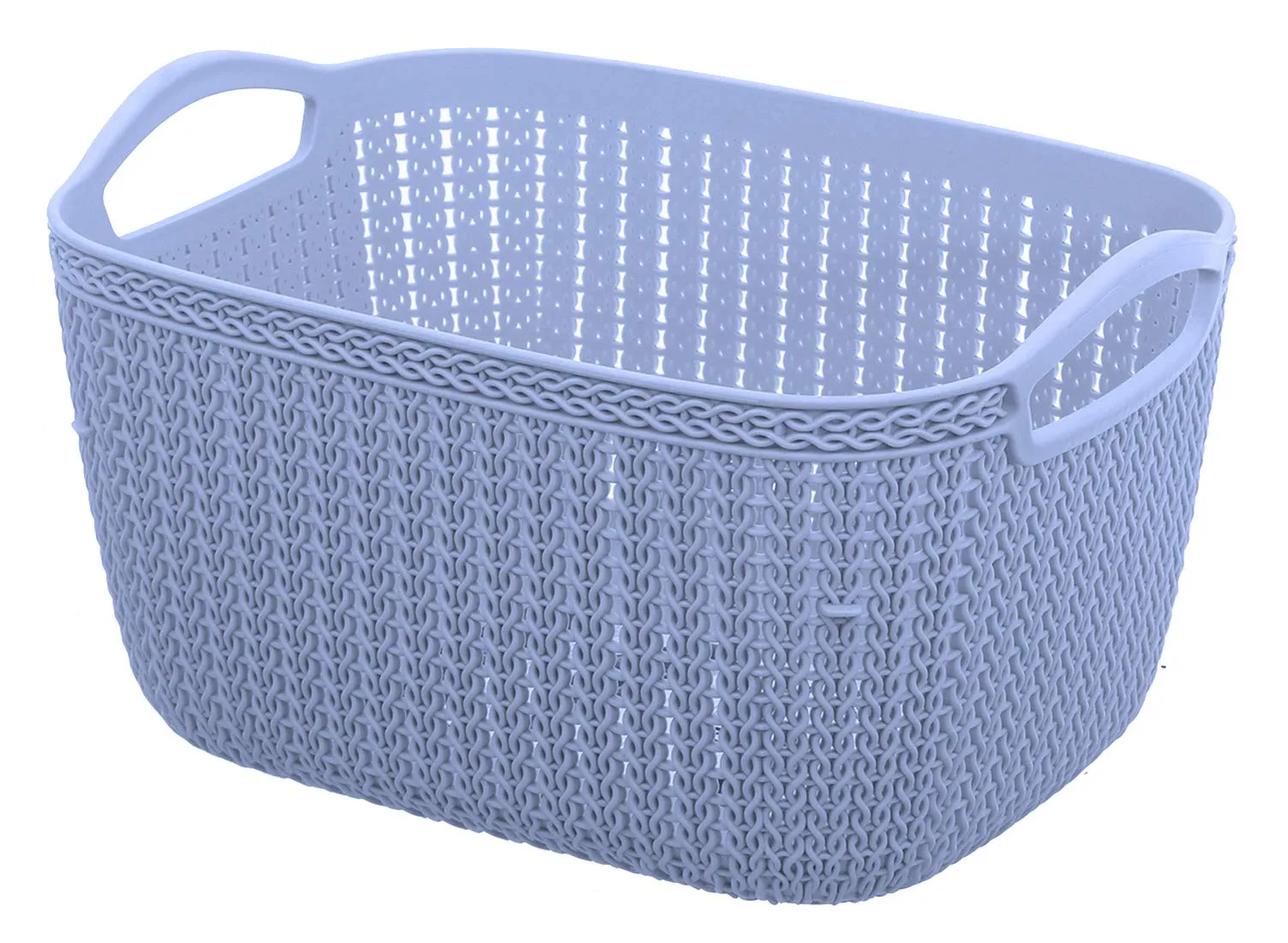Kuber Industries Unbreakable Plastic Multipurpose Medium Size Flexible Storage Baskets/Fruit Vegetable Bathroom Stationary Home Basket with Handles (Grey) - (CTLTC039064)