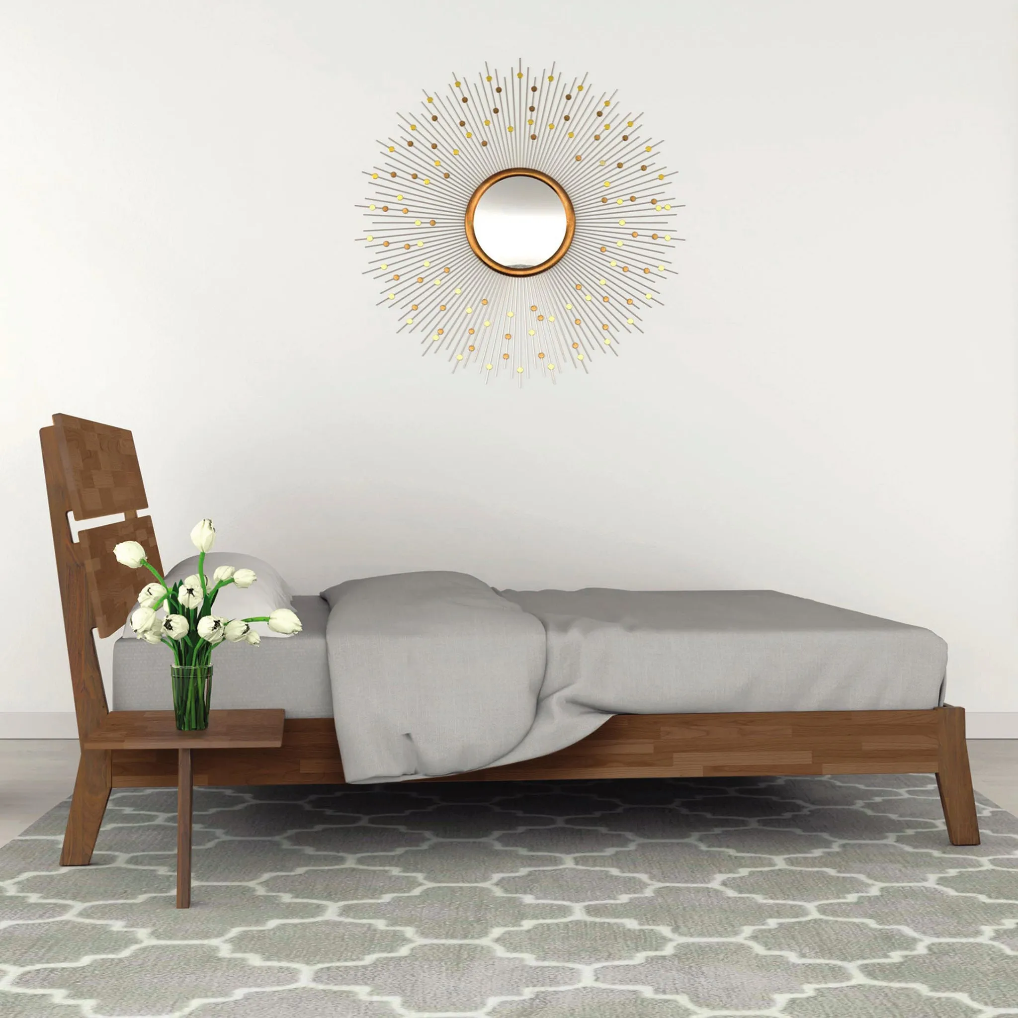 Linn Cherry Platform Bed - Priority Ship