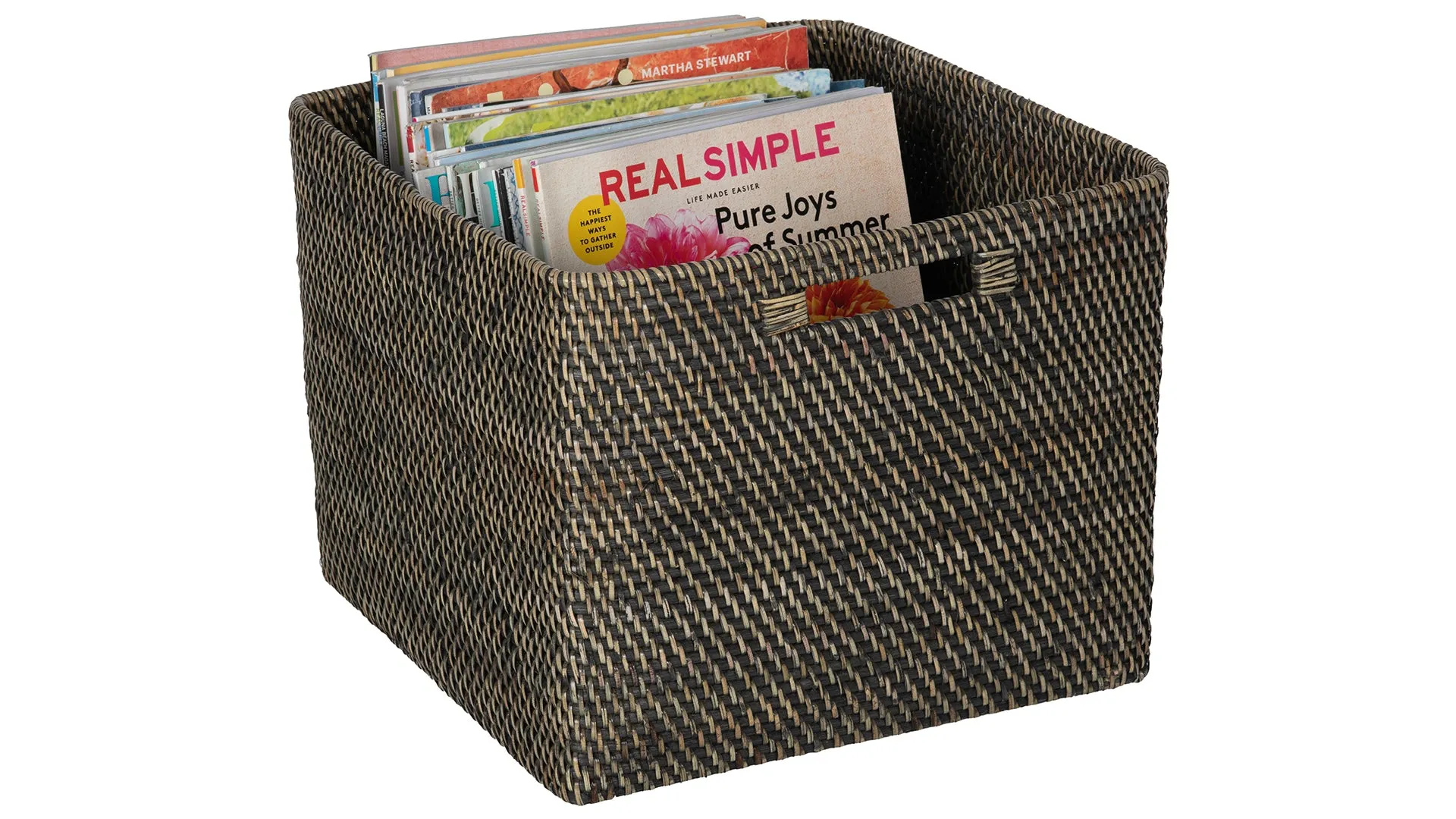Loma Decorative Square Rattan Storage Basket with Handles