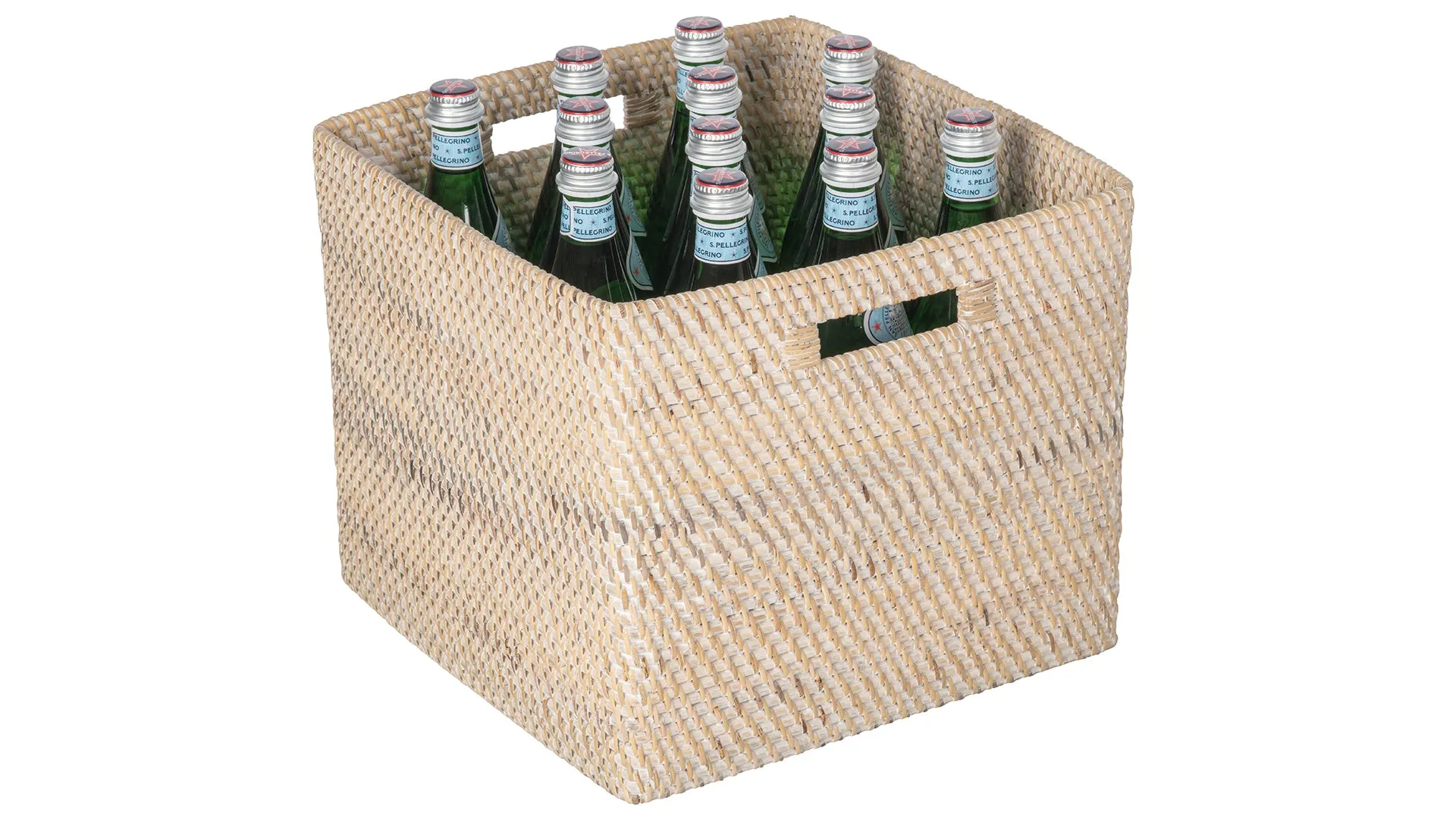 Loma Decorative Square Rattan Storage Basket with Handles