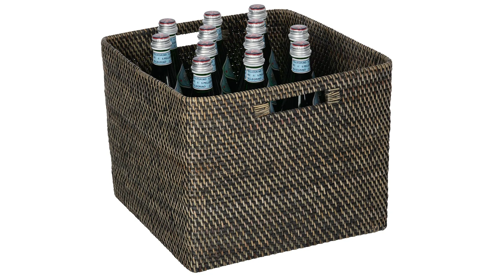 Loma Decorative Square Rattan Storage Basket with Handles