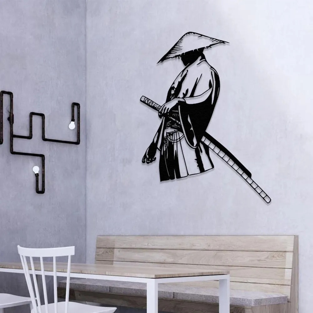 Lonely Samurai Metal Wall Art