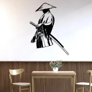 Lonely Samurai Metal Wall Art