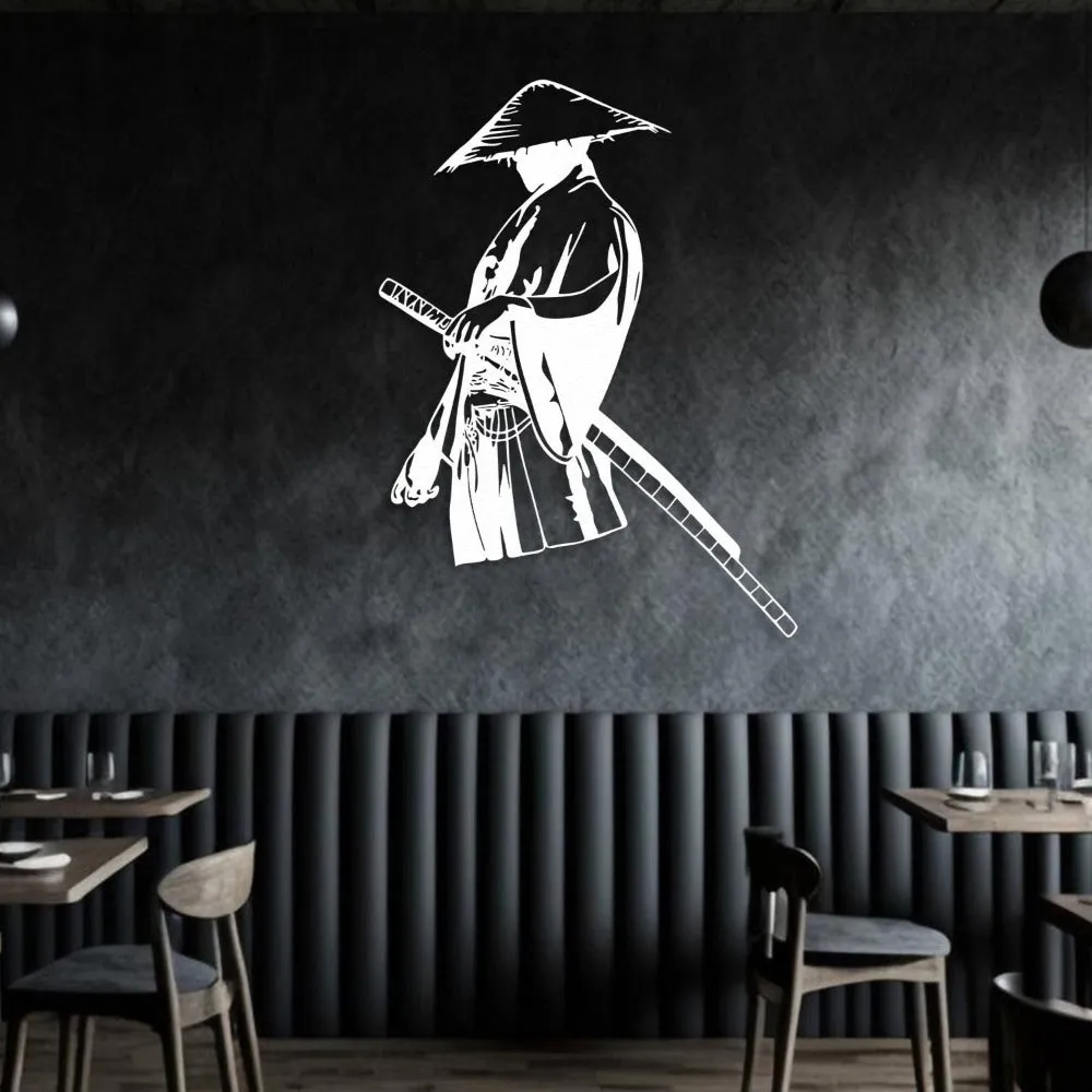 Lonely Samurai Metal Wall Art