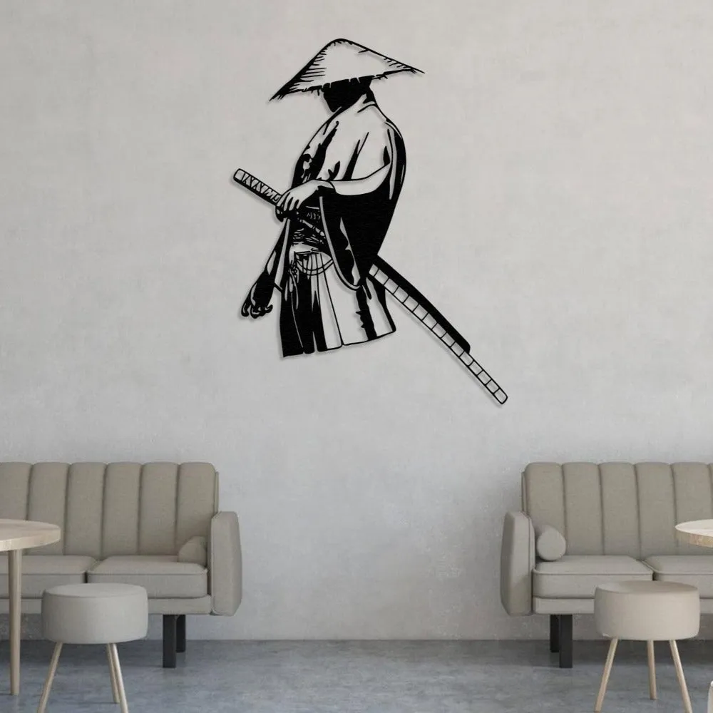 Lonely Samurai Metal Wall Art