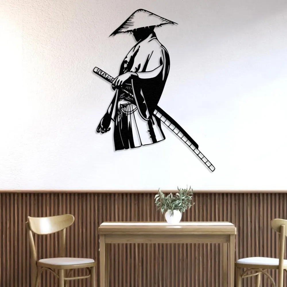 Lonely Samurai Metal Wall Art