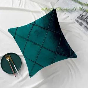 Luxury Velvet Embellished Cushion Cover In Green Color 16″ x 16″ 1040187