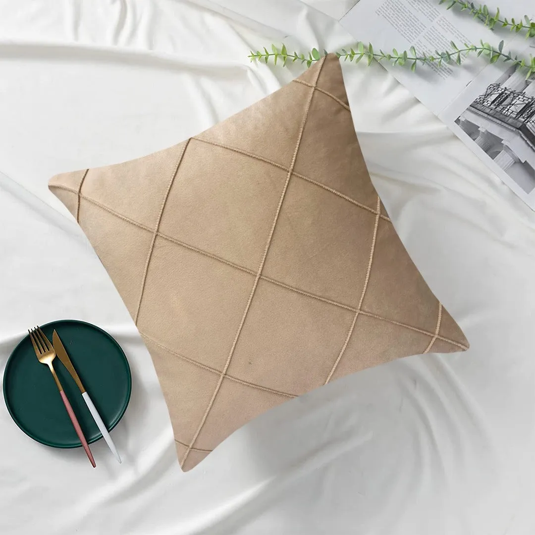 Luxury Velvet Embellished Cushion Cover In Skin Color 16″ x 16″1040530
