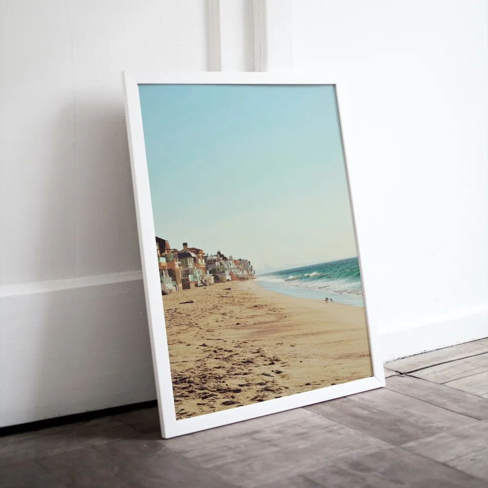 Malibu Beach Poster PRINTABLE WALL ART, One Piece Wall Art, Pastel Beach Print, Malibu Poster, Coastal Decor, Surfing Poster, Los Angeles Print