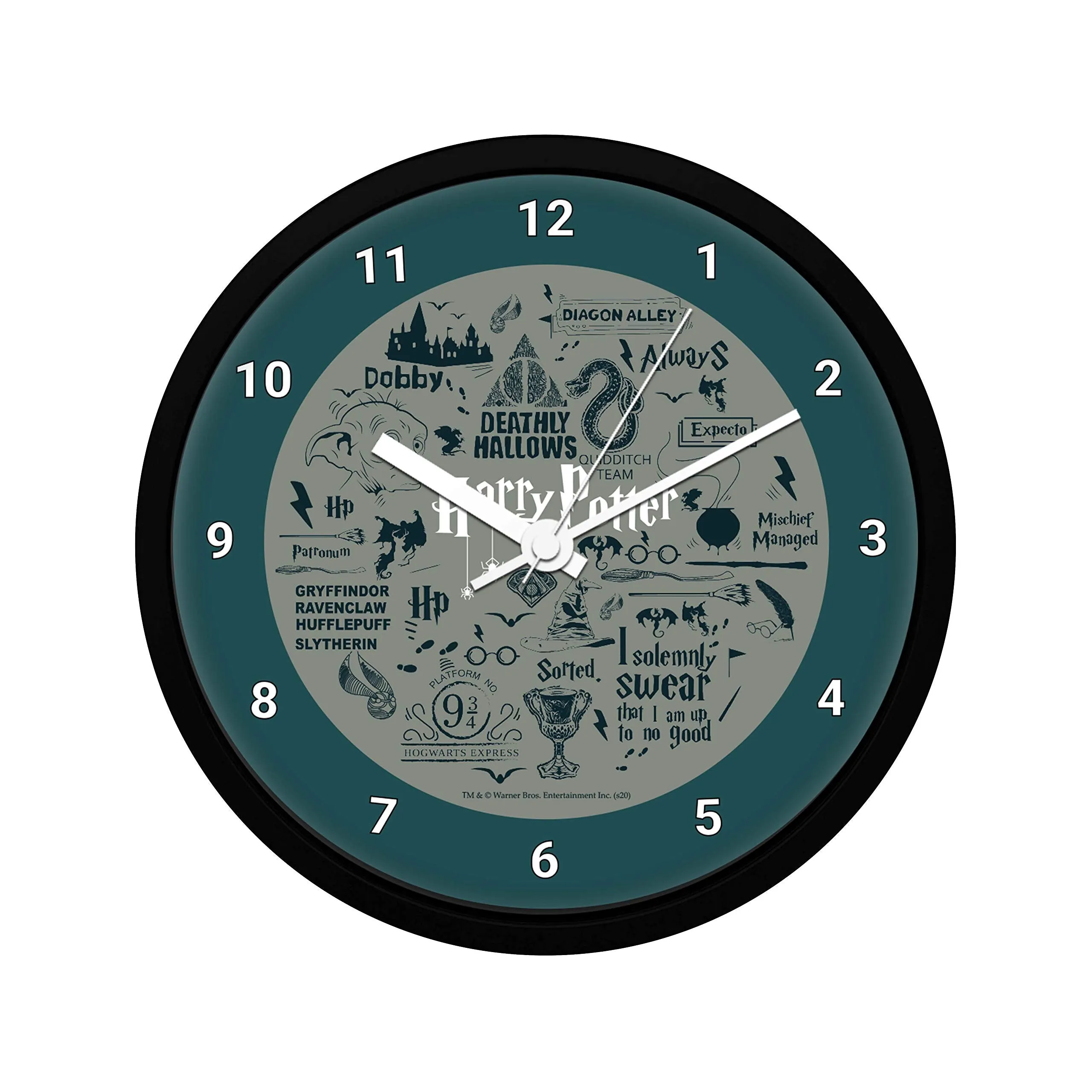 MCSID RAZZ Official Harry Potter Licensed by Warner Bros, USA Birthday Plastic Wall Clock, Grey