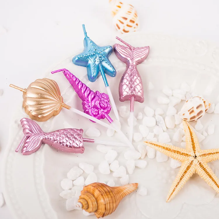 Mermaid Happy Birthday Candle Set