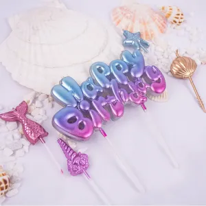 Mermaid Happy Birthday Candle Set