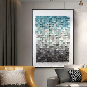 Modern Aesthetics 3d Effect Color Block Wall Art Fine Art Canvas Print Abstract Picture For Living Room Dining Room Home Office Decor