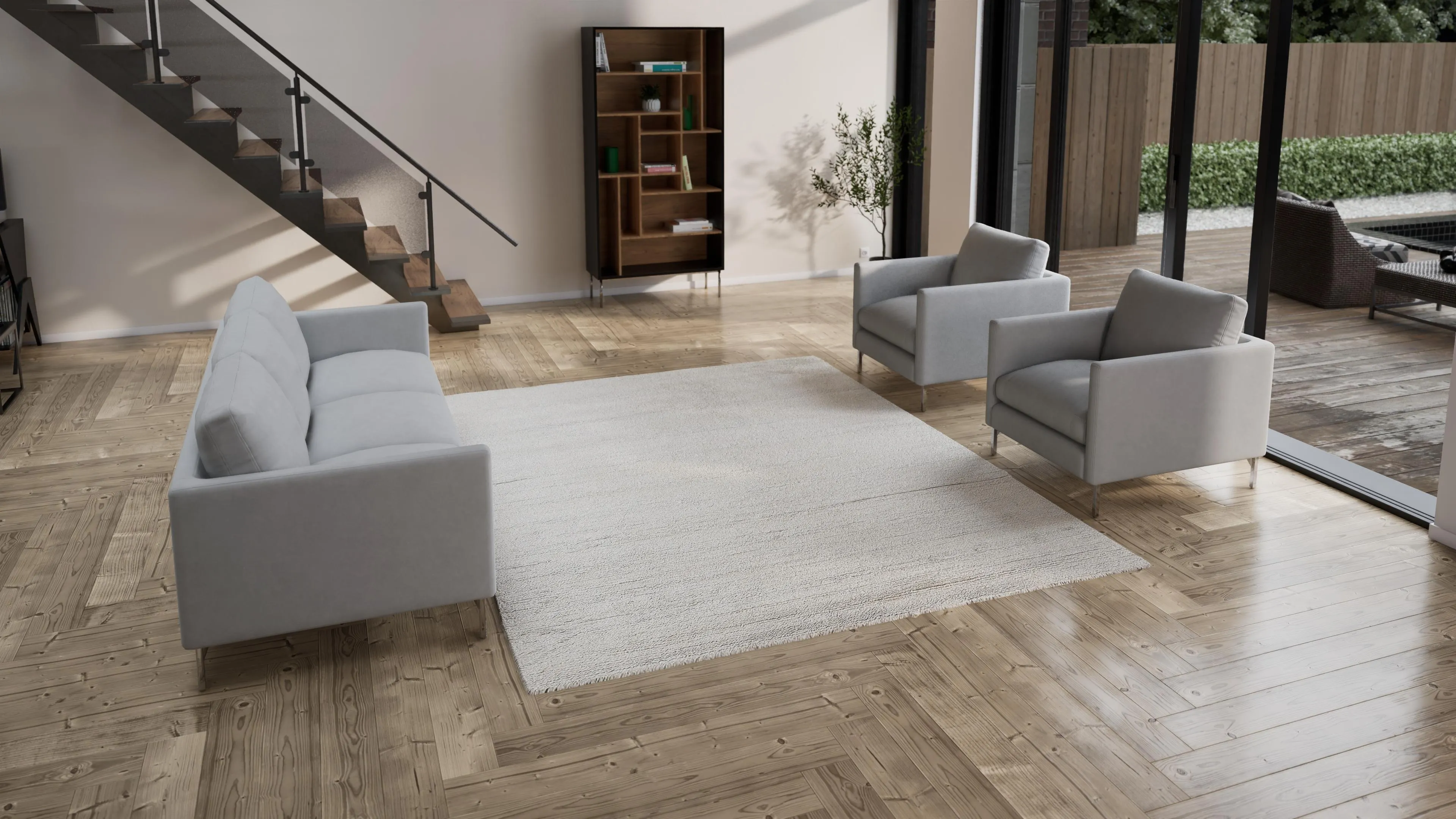 Neutral Textured Wool Rug - 8' x 10'