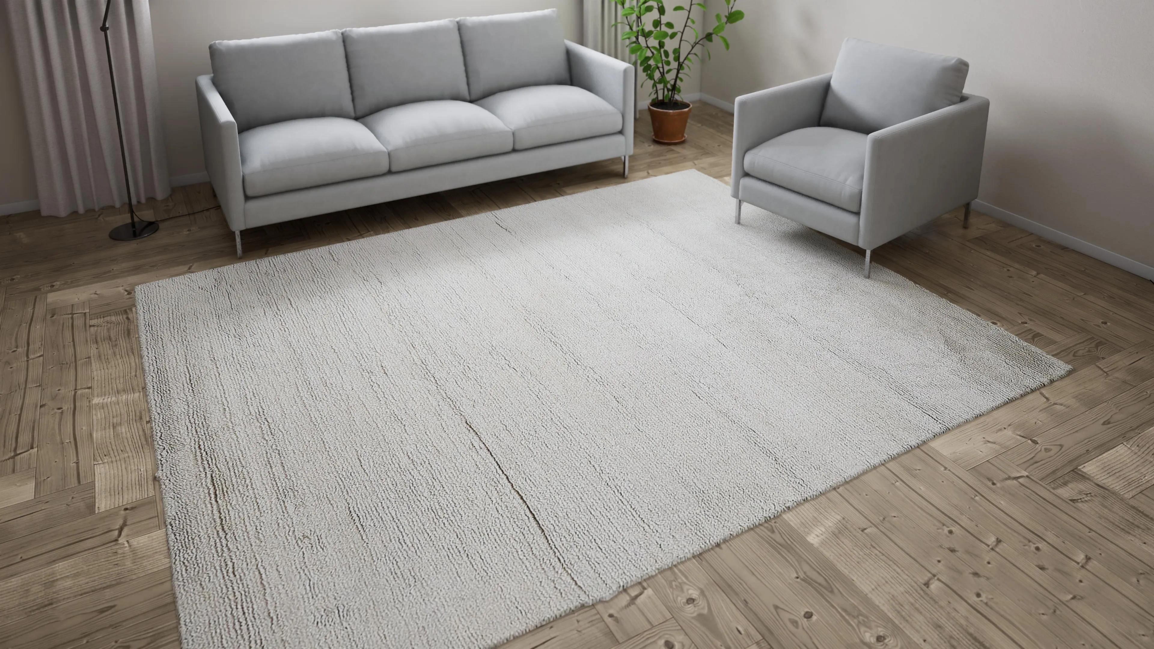 Neutral Textured Wool Rug - 8' x 10'