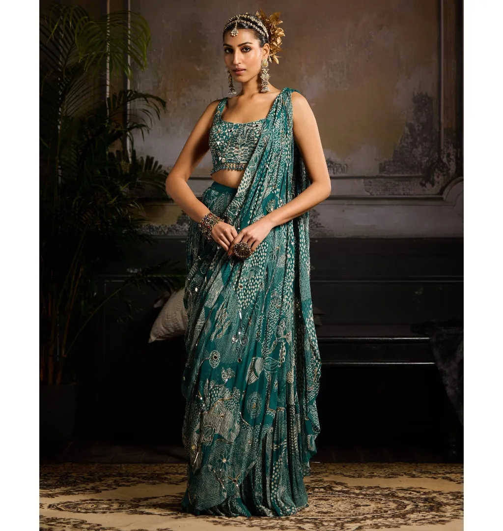 Ocean Breeze Skirt Sari Set