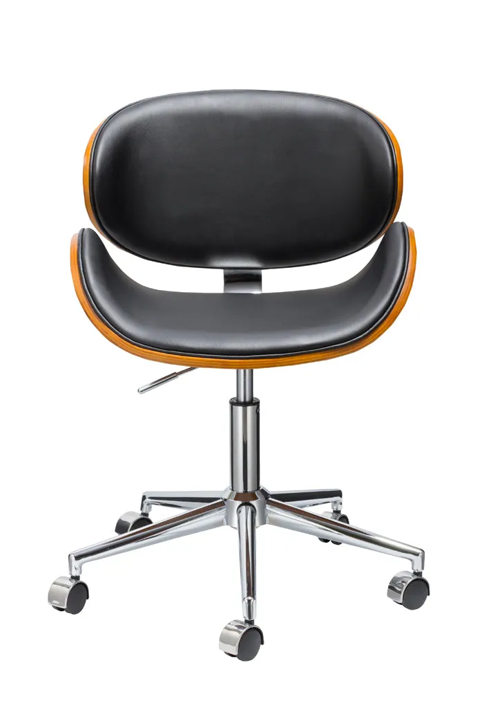 Office Chair W/ Wood Seat And Pu Cushion