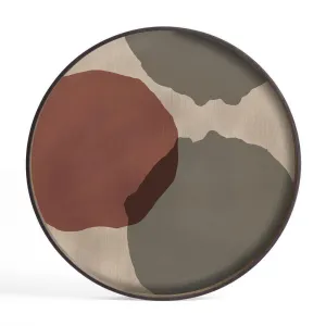 Overlapping Dots Large Round Glass Tray