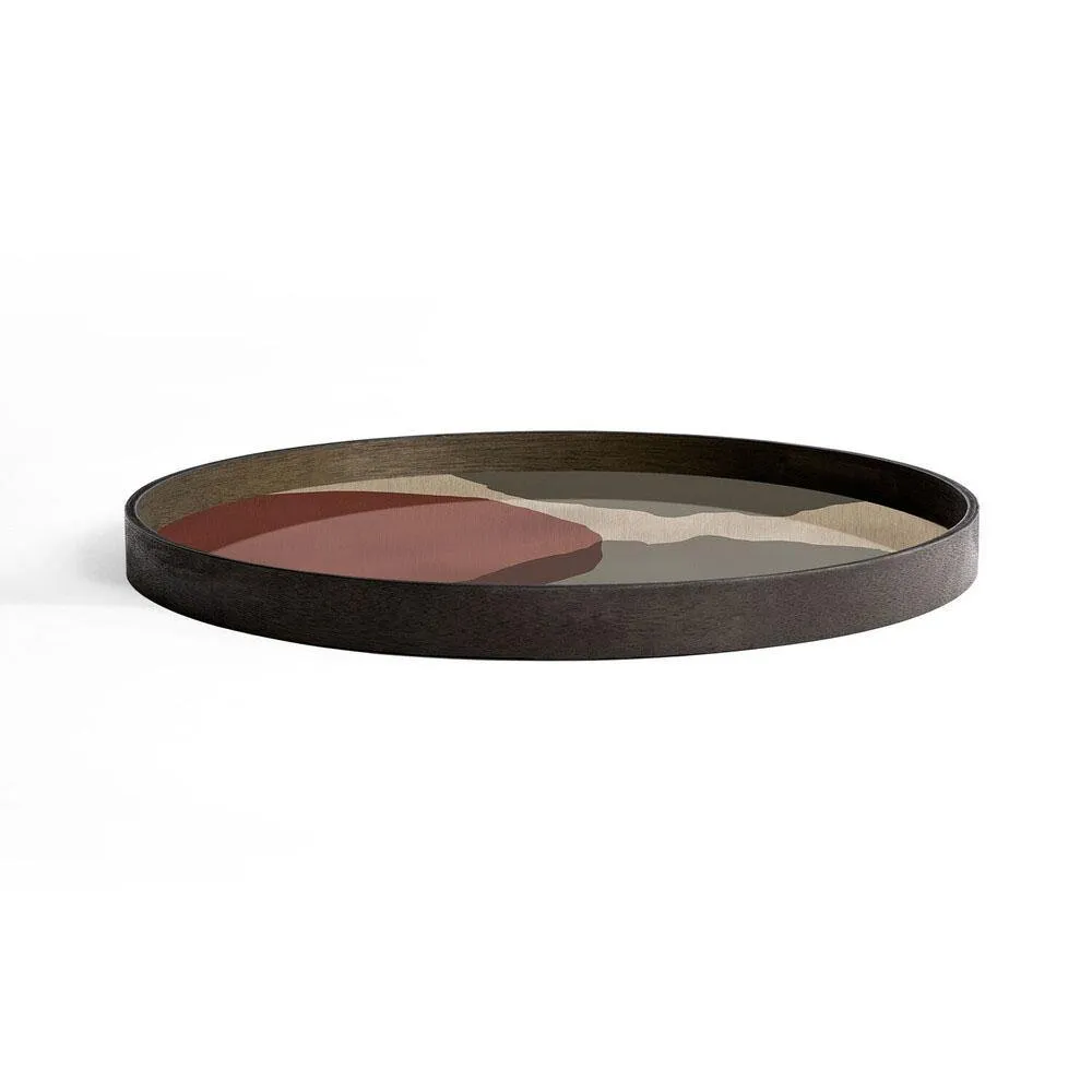 Overlapping Dots Large Round Glass Tray