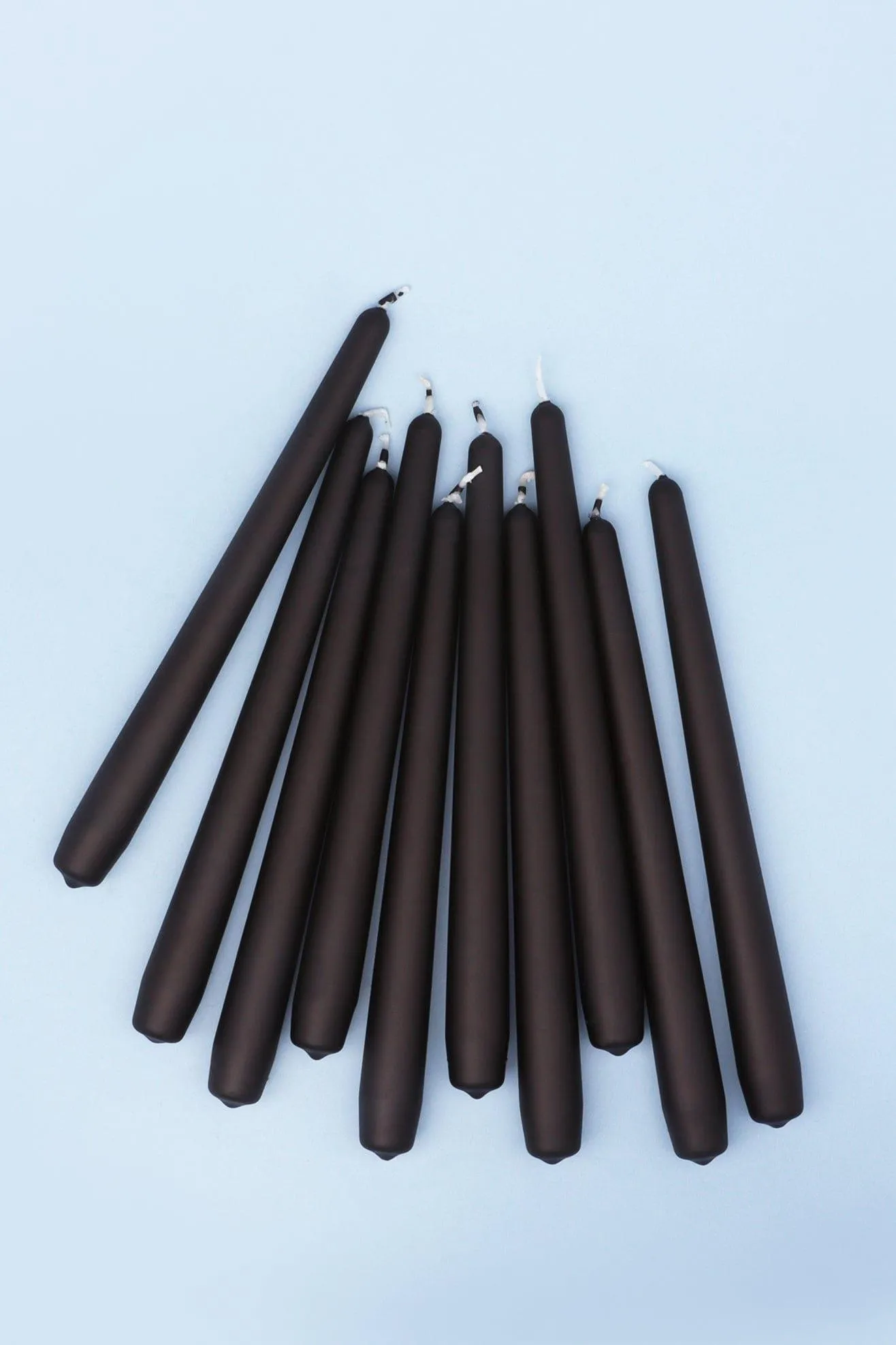 Pack Of 10 Or 20 Coraline Tall Matte Candlesticks Black Dinner Candles
