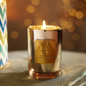 Pure Home   Living Lavender and Chamomile Scented Silver Wax Filled Jar Candle