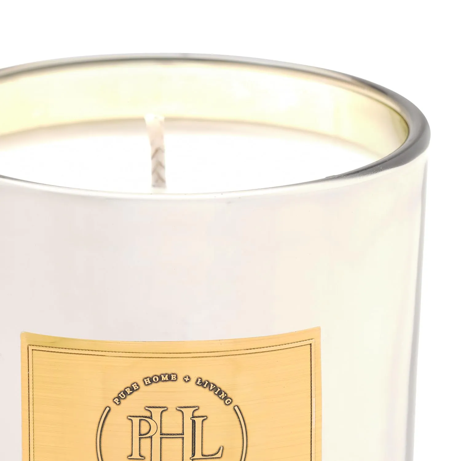 Pure Home   Living Lavender and Chamomile Scented Silver Wax Filled Jar Candle