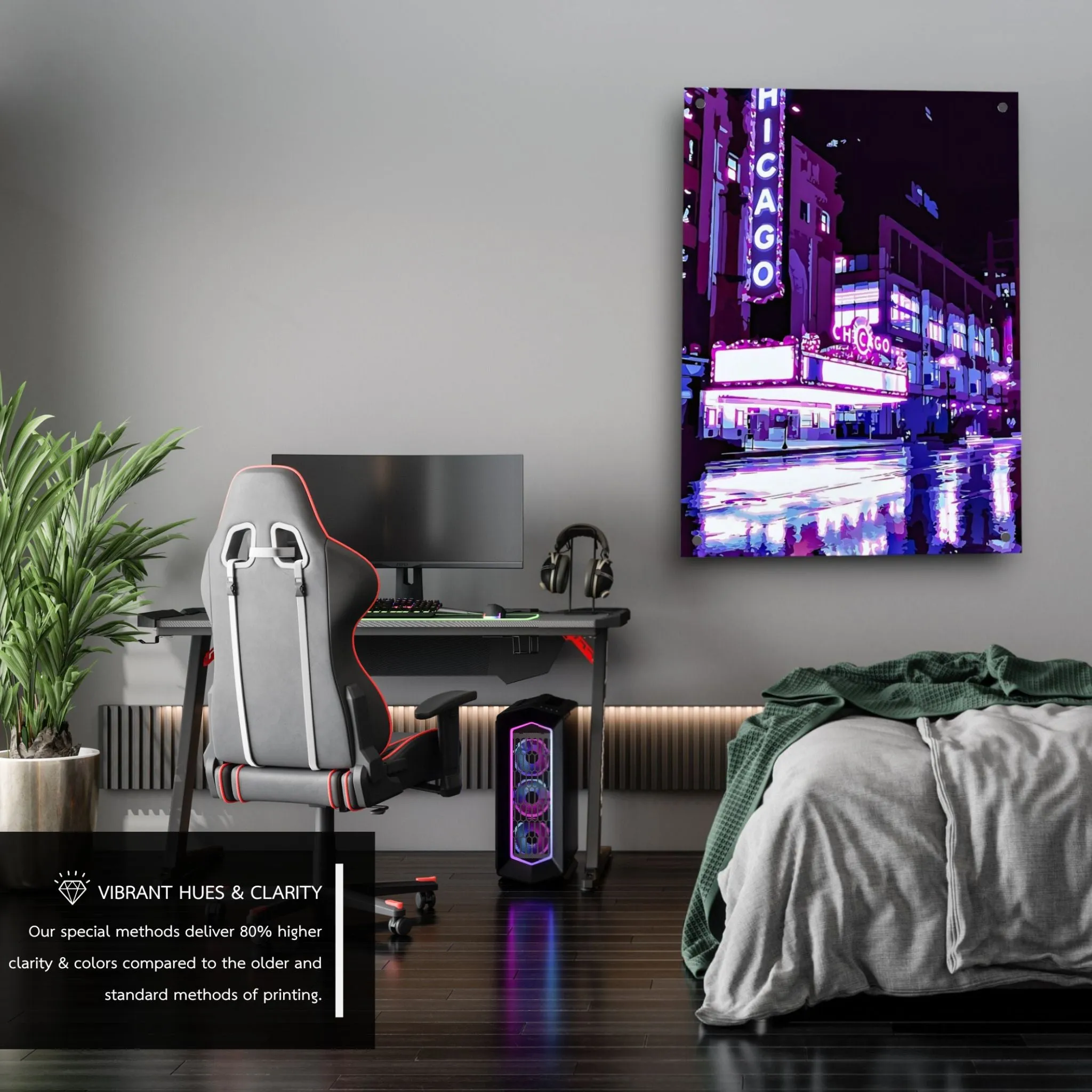 Rainy Chicago (Downtown) Acrylic Wall Art