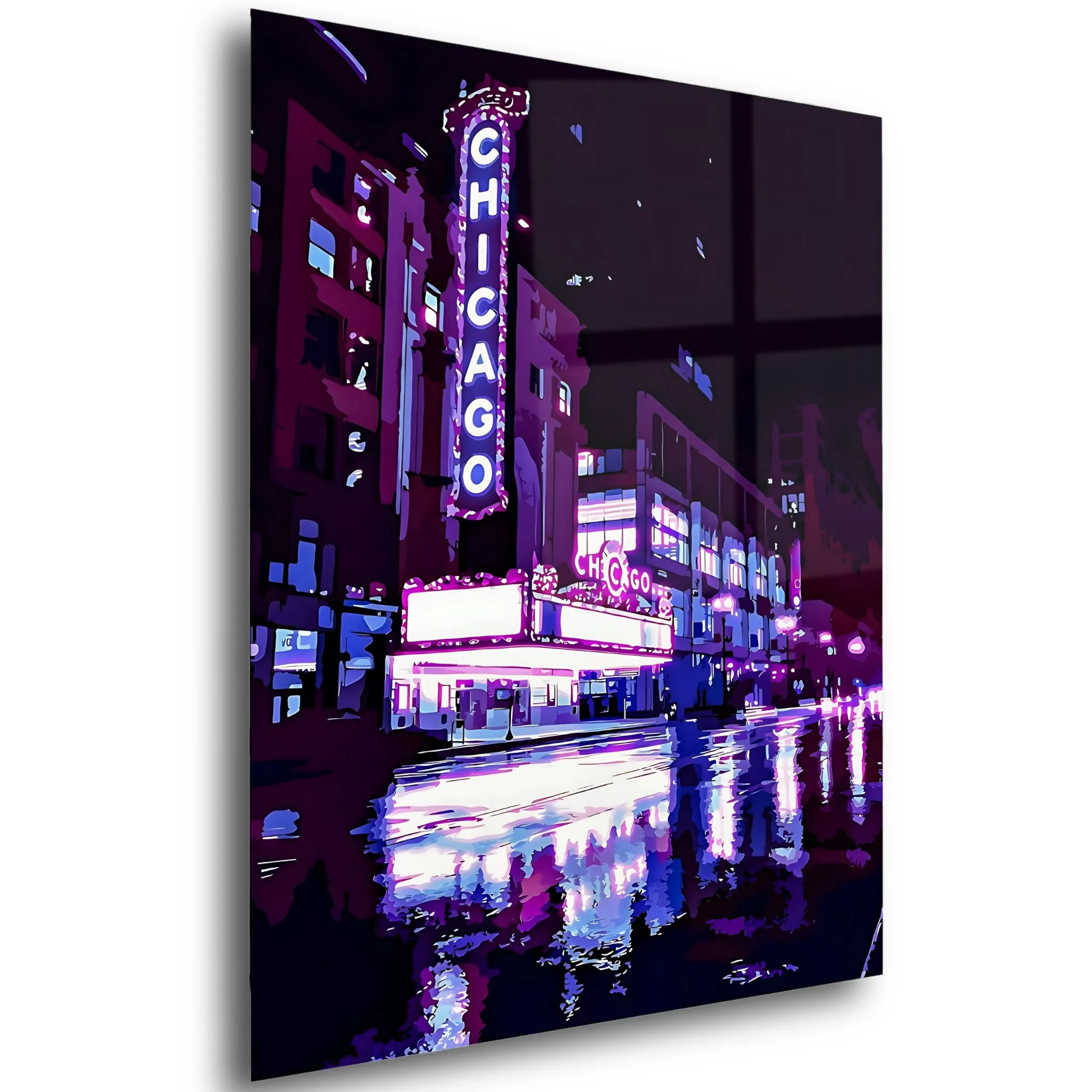 Rainy Chicago (Downtown) Acrylic Wall Art
