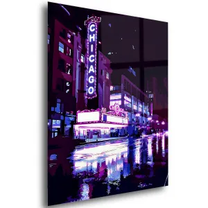 Rainy Chicago (Downtown) Acrylic Wall Art