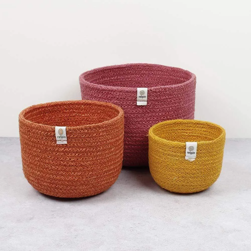 Respiin Tall Jute Basket Set - Fire
