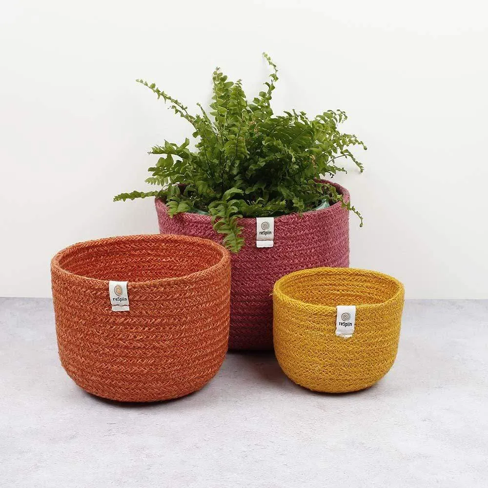 Respiin Tall Jute Basket Set - Fire