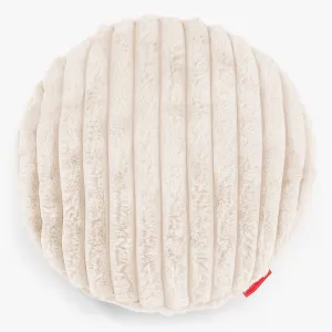 Round Scatter Cushion Cover 50cm - Ultra Plush Cord Cream