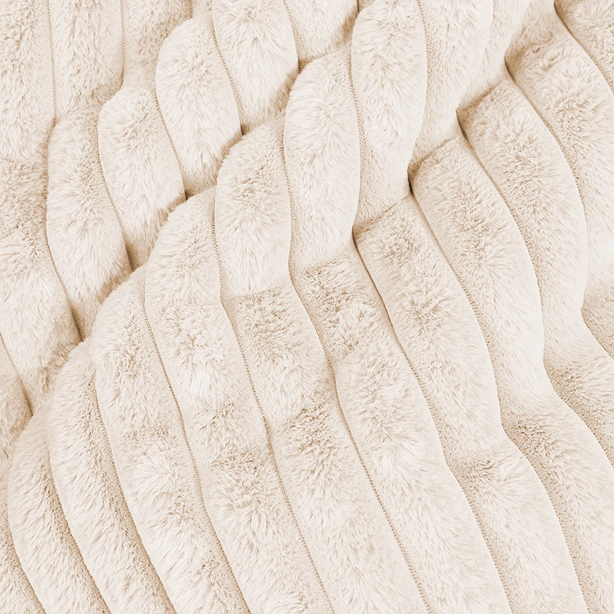 Round Scatter Cushion Cover 50cm - Ultra Plush Cord Cream