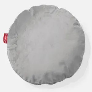 Round Throw Pillow Cover 50cm - Velvet Silver