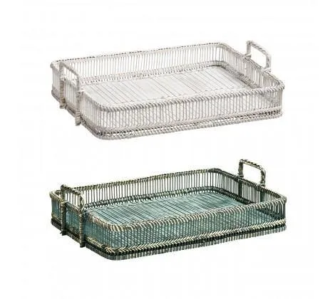 Rustic Style Rectangular Tray - Green