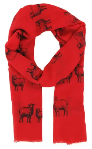 Scarf - Sheep Pattern ~ Red