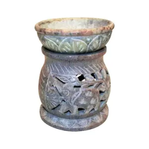 Soapstone Tealight Holder and Oil Burner - Elephant