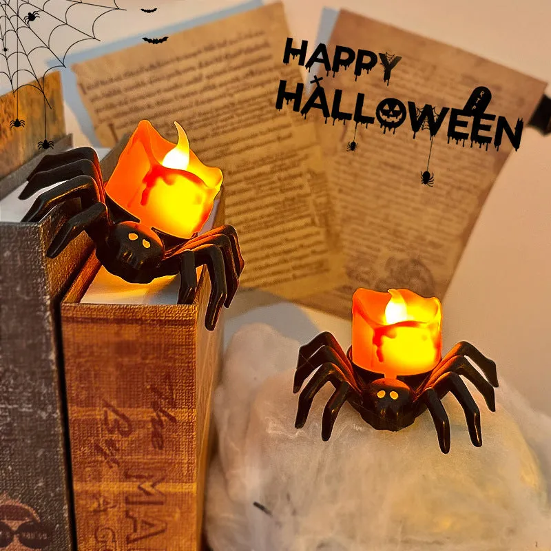 Spider LED Candles Flameless Tea Lights for Halloween Home Decor