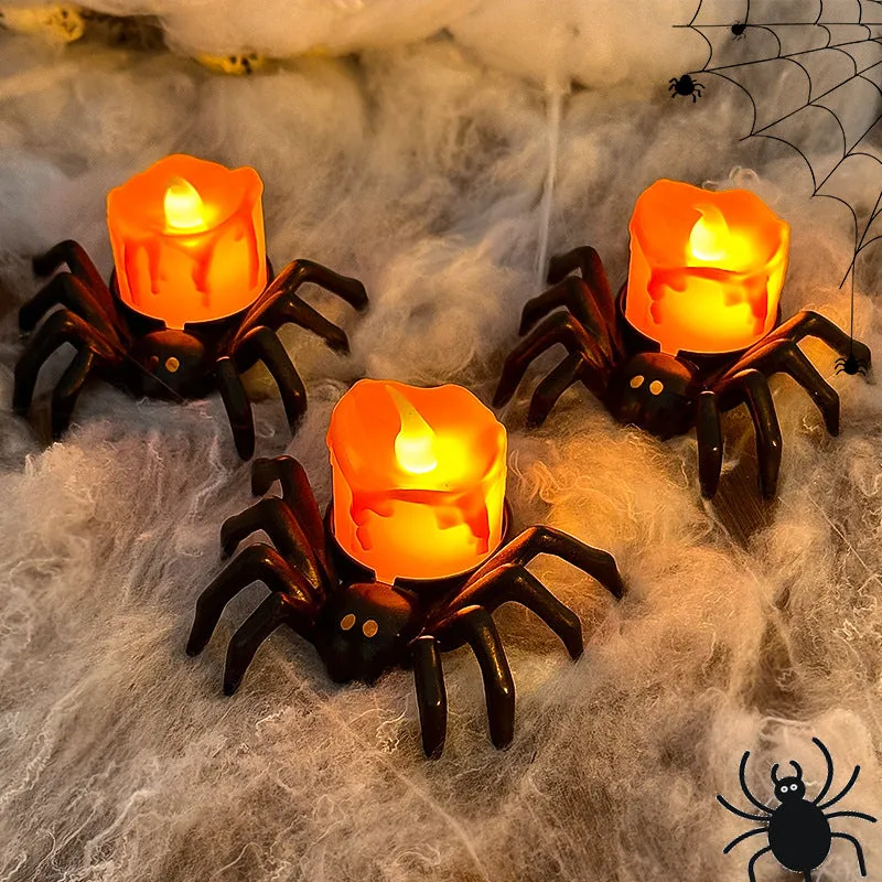 Spider LED Candles Flameless Tea Lights for Halloween Home Decor