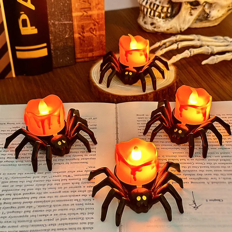 Spider LED Candles Flameless Tea Lights for Halloween Home Decor